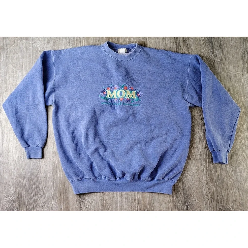 Oarsman Crewneck Sweater Mom University Cincinnati USA Made‎ Cotton Embroidered